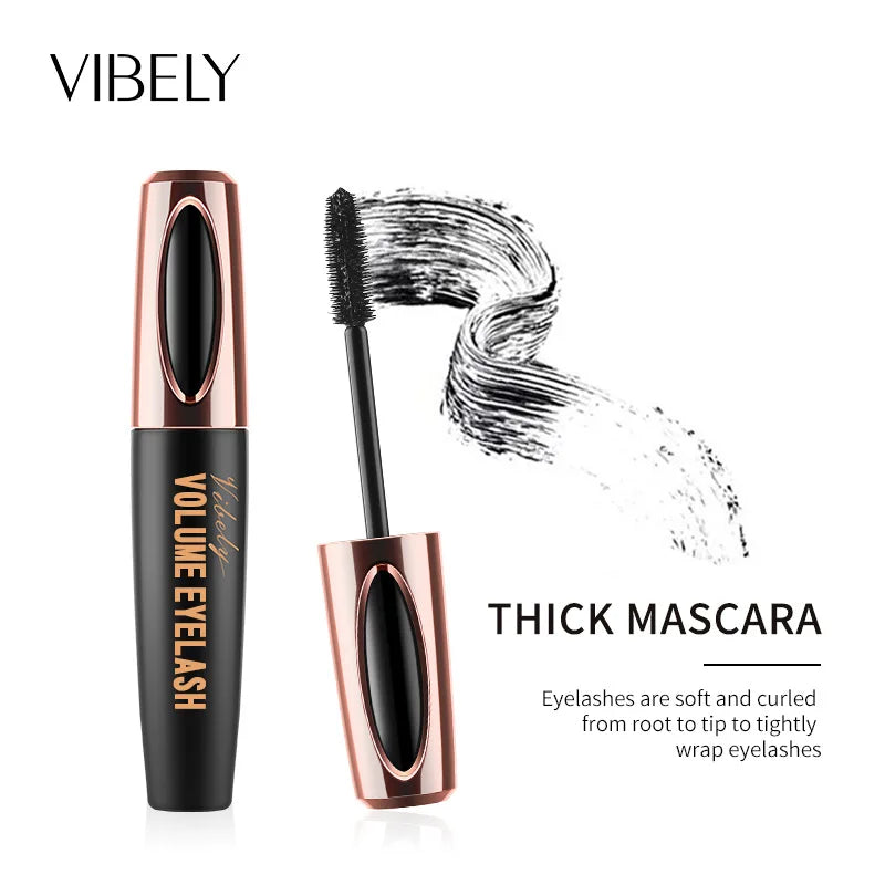 D Volumizing Mascara with Silicone Brush - Waterproof, Smudge Proof for Lengthening & Curling Lashes, Long Lasting Wear