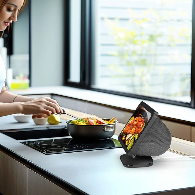 LINGYOU Charging Stand for Echo Show 8 3rd Gen - Adjustable Holder with Charging Ports (USB-C/A) for Charge Cellphones &  Earbud