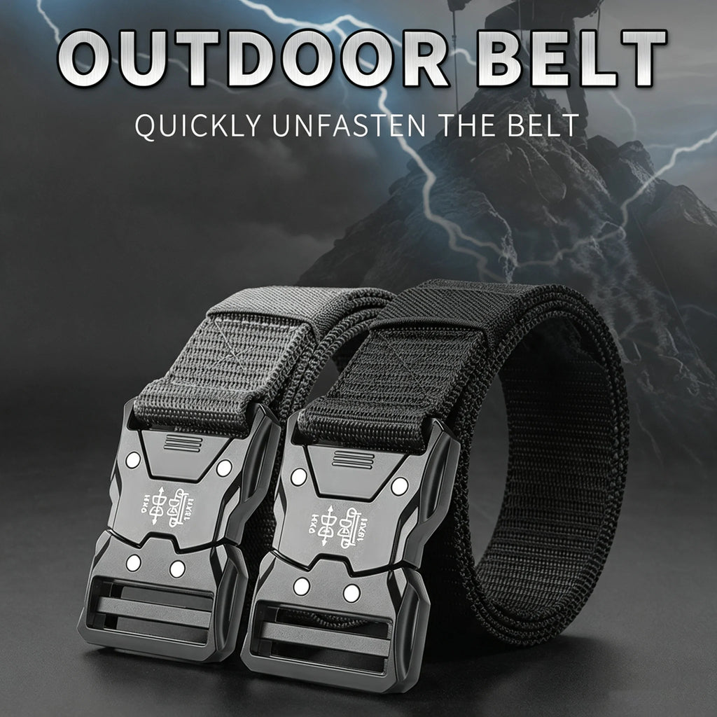 2-Pack Unisex Multifunctional Tactical Nylon Belt Breathable Canvas Weave for Outdoor Sports And Training