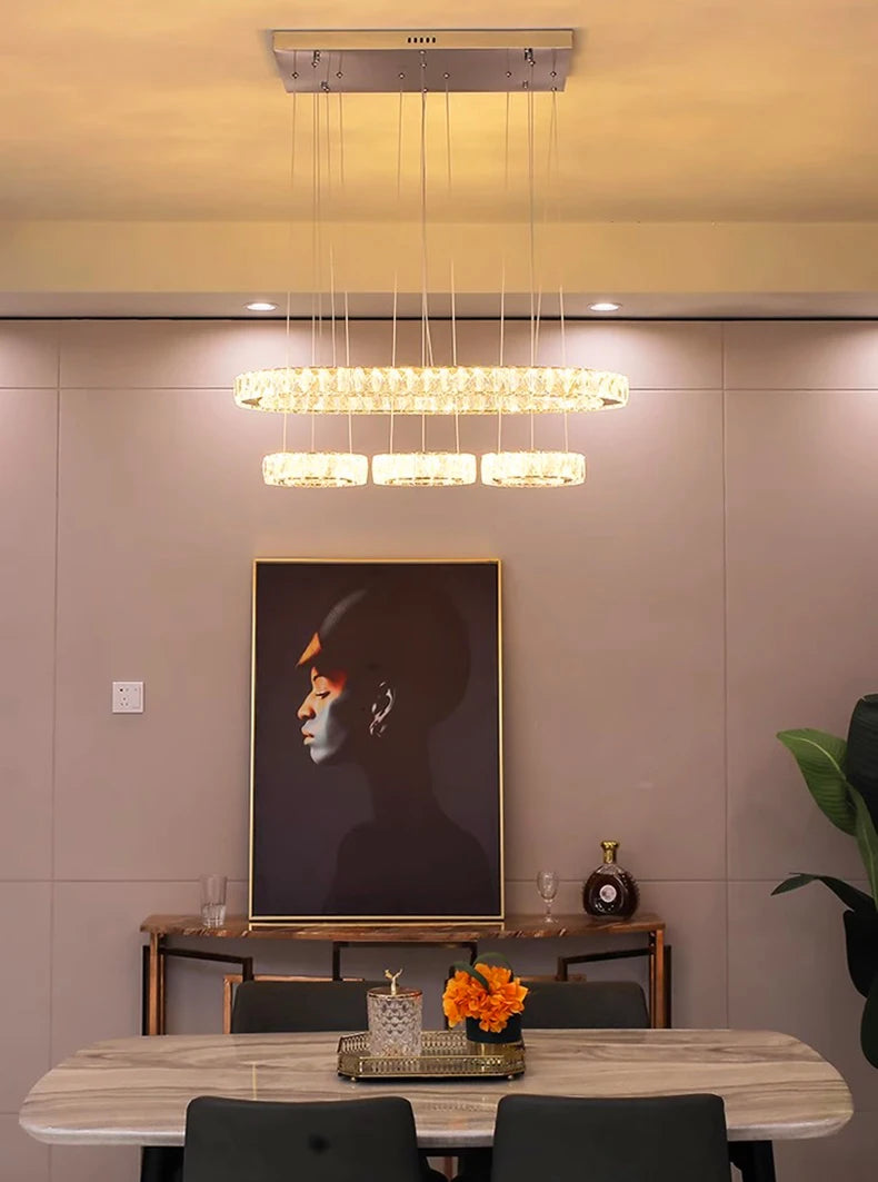 Home Decorationpendant Lights, Luxury Crystal Living Room Chandelier, Dining Room Pendant Lamp, Ceiling Light, Indoor Lighting