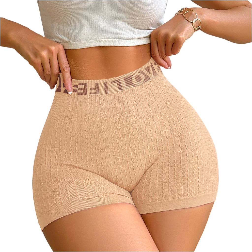 Women's High Waisted Sports Shorts With The Letters LOVE, Fashionable And Casual Women's Underwear, And Shorts
