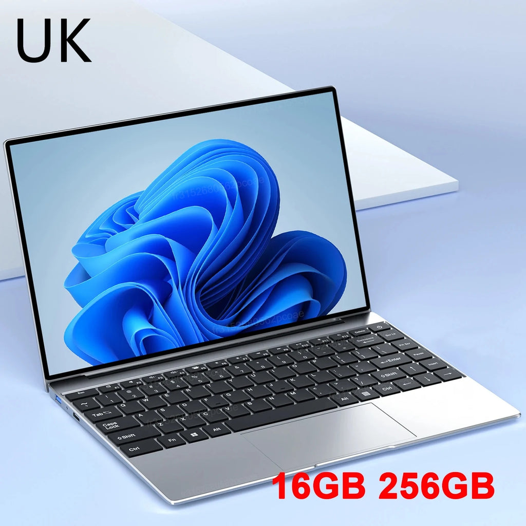 14.1 Inch Ultra Slim Laptop NEW 16GB DDR4 RAM 2TB SSD Intel N3700 Windows 11 1920x1080 Notebook Gamer for Office Study PC