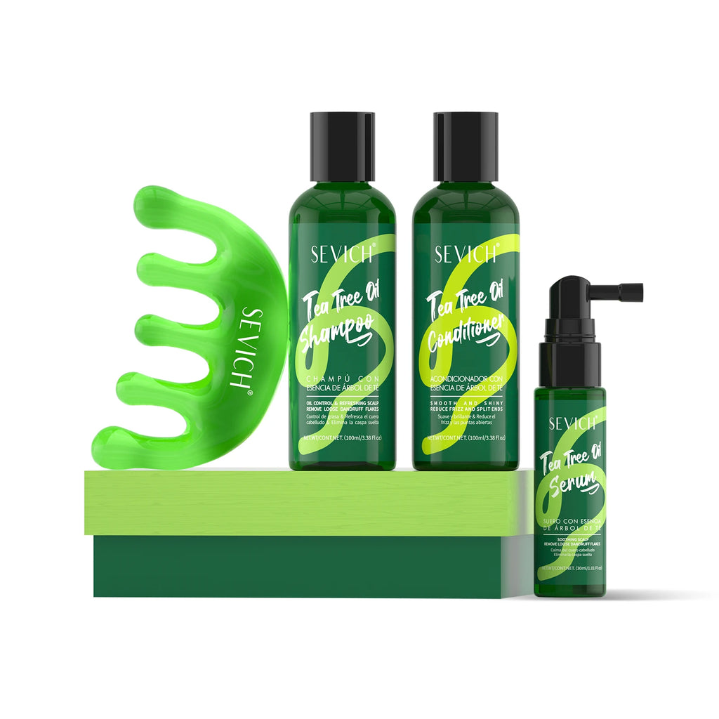 Tea Tree Essence Shampoo Hair Conditioner Set Deep Cleaning Moisturizing Scalp Strengthening Nourish Shiny Anti Hair Loss Care
