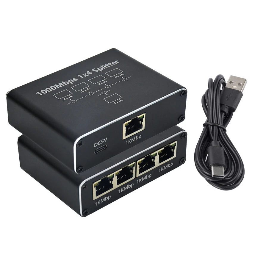 1000Mbps Ethernet Splitter Network Adapter RJ45 1X2 1X3 1X4 LAN Extender for PC Computer Router Switch Works At The Same Time