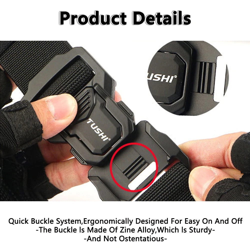 TUSHI New Tactical Outdoor Belt for Men and Women Aluminum Alloy Buckle Quick Release Elastic Belt Casual Belt Jeans Waistband