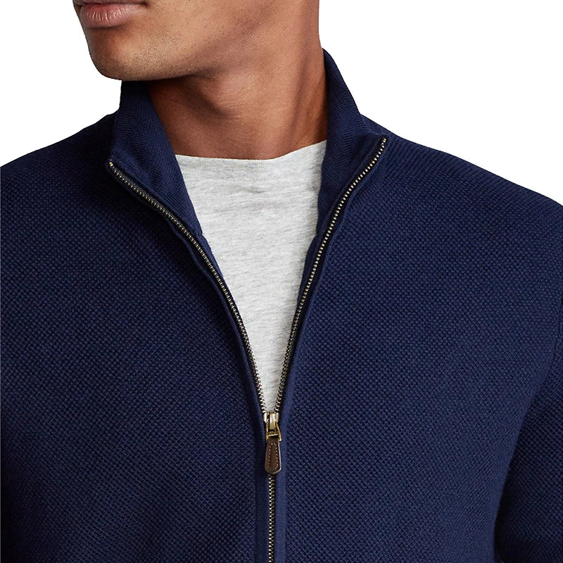 100% pure cotton Knit Autumn Winter 2025 Men's Stretchable Warm Knit Cardigan, Daily Commute Sweater.