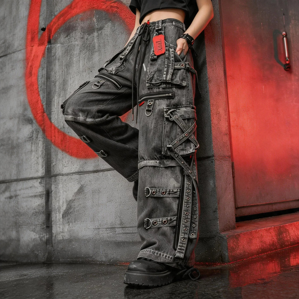 Hip Hop Complex Heavy Industry Workwear Jean Casual Denim Pants High Waist Straight Wide Leg Jeans Harajuku Y2k Men Women Jeans