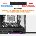 AIJS ATX 24PIN Left Side Extension Cable, ARGB 5V 3Pin, 18AWG One-Line Male-to-Female Connector