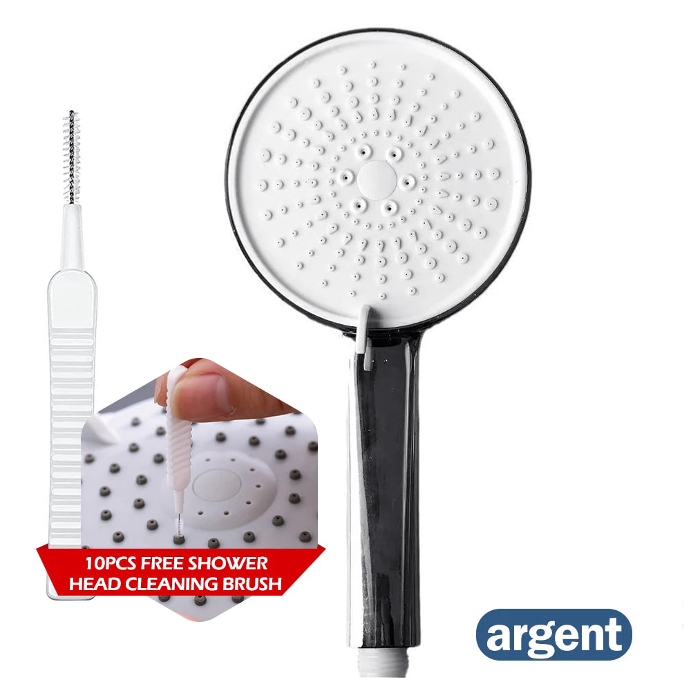 12.5cm Big Panel Shower Head,High Pressure Rainfall Shower Set Water Saving Shower,5 Modes Adjustable Shower Head Bathroom Tools