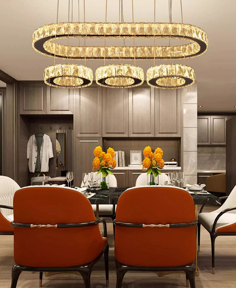 Home Decorationpendant Lights, Luxury Crystal Living Room Chandelier, Dining Room Pendant Lamp, Ceiling Light, Indoor Lighting