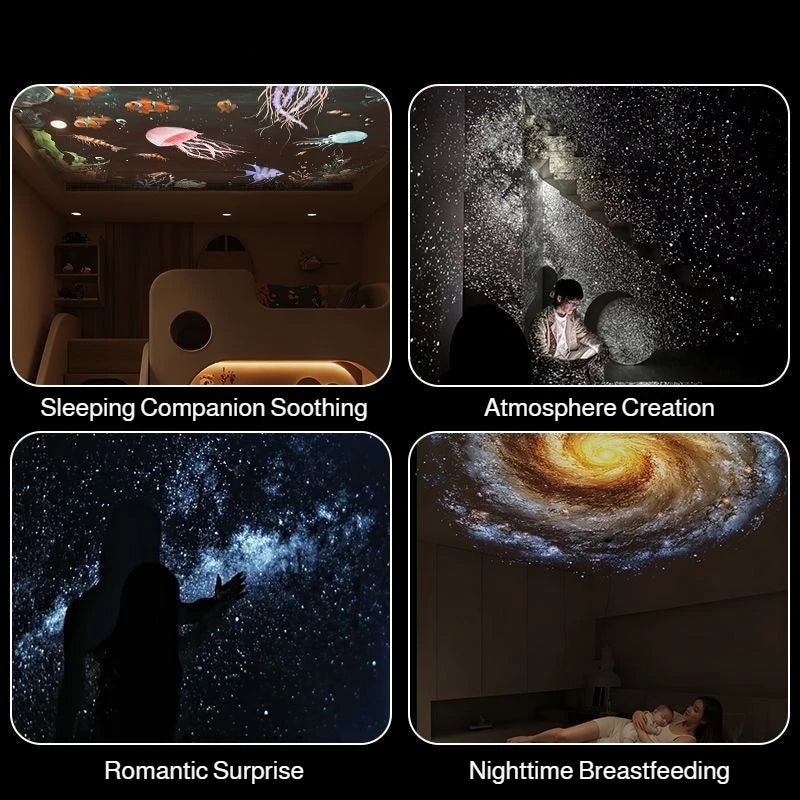 2-in-1 Galaxy Projector Light Mini USB Car Interior Ambient Lamp Galaxy LED Starry Sky for Party Home Bedroom Sleep Decoration