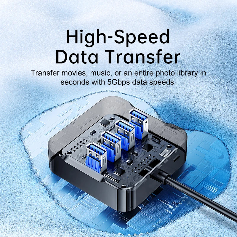 SAMZHE USB Hub 4 Ports Multiple USB 3.0 Hub Quick Sync USB Splitter for Laptop Extender for A Port Laptop PC Desktop and More