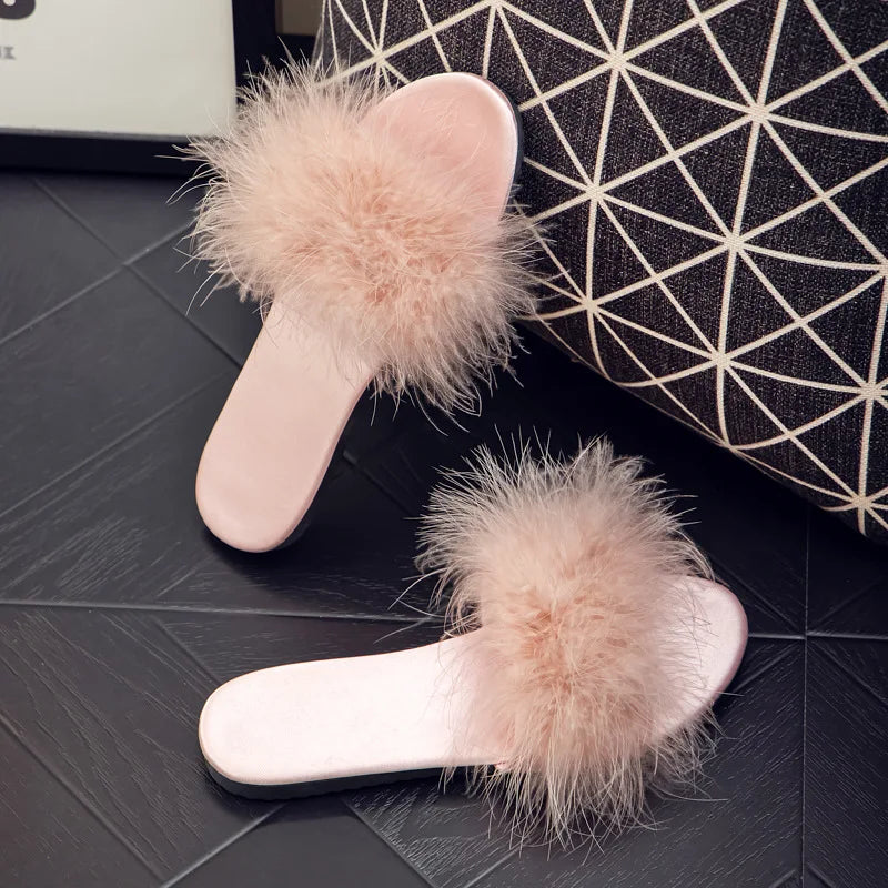 Maogu Spring and Summer New Wedding Bridal Ladies Slippers Female Satin Red Slipper Shoes Flat Slides Comfortable Home House Red