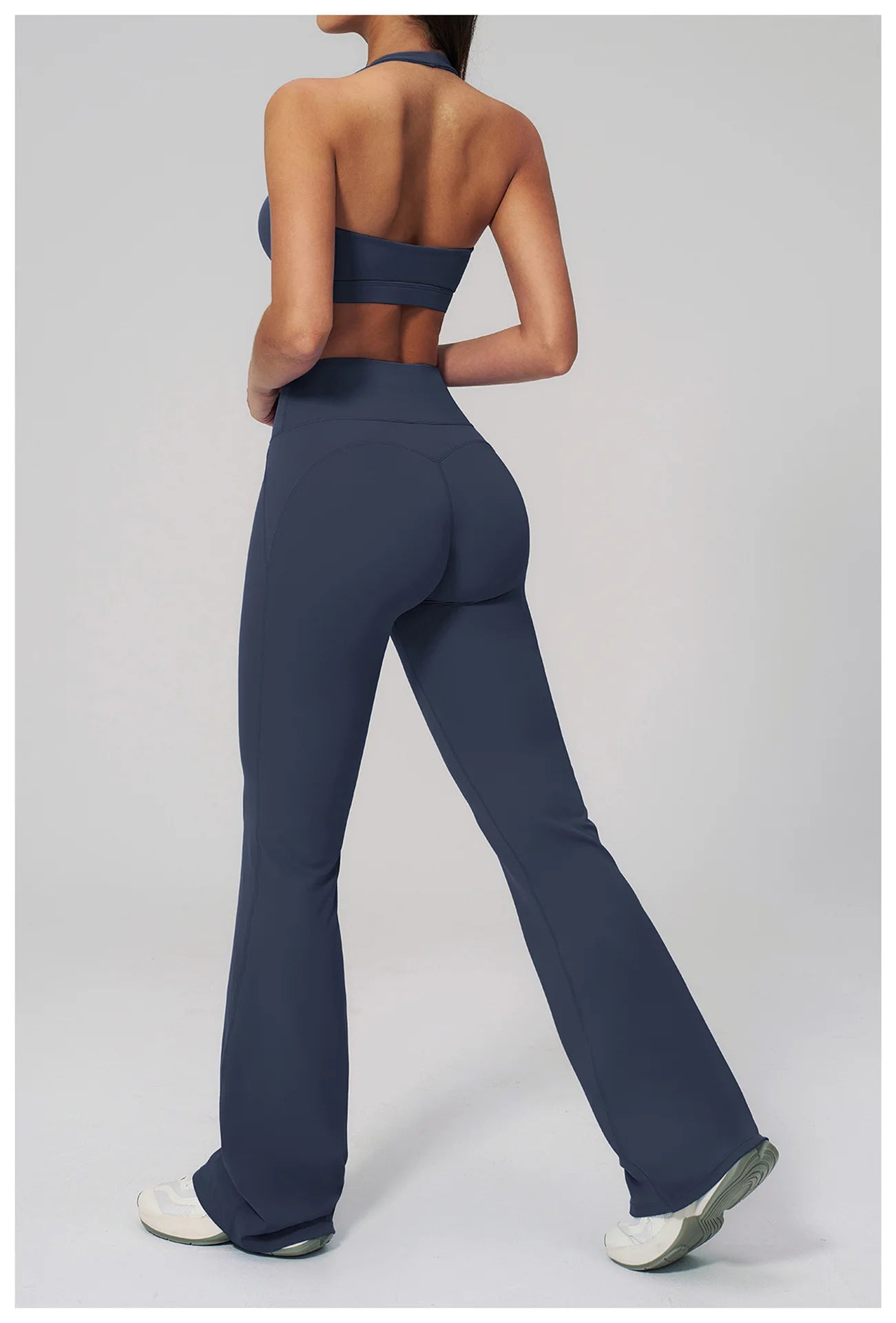 Women's Tracksuits 2PCS Flared Pants Yoga Set Gym Fitness Outfits Female Shockproof Sports Bra Yoga Workout Clothes Sports Sets