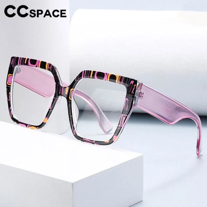 Colorful Large Frame Reading Glasses Women Trendy Big Size Square Resin Presbyopic Eyeglass Custom Prescription Spctacle #304000