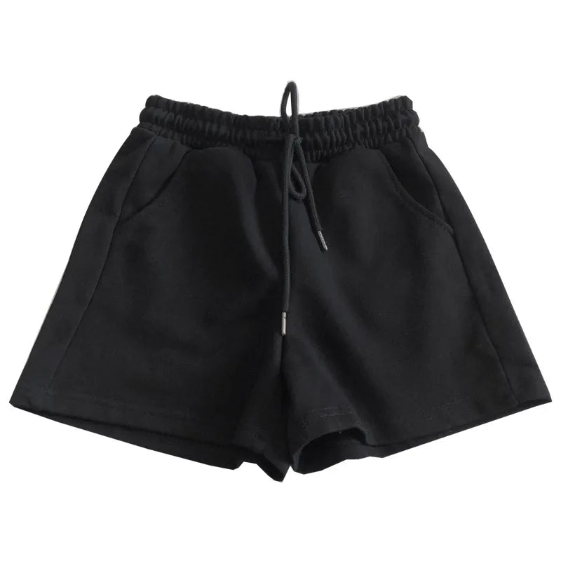 Womens High Waist Sporty Shorts Elastic Waist Loose Fit Versatile Three Quarter Length Hot Pants Summer Outdoor Breathable Short