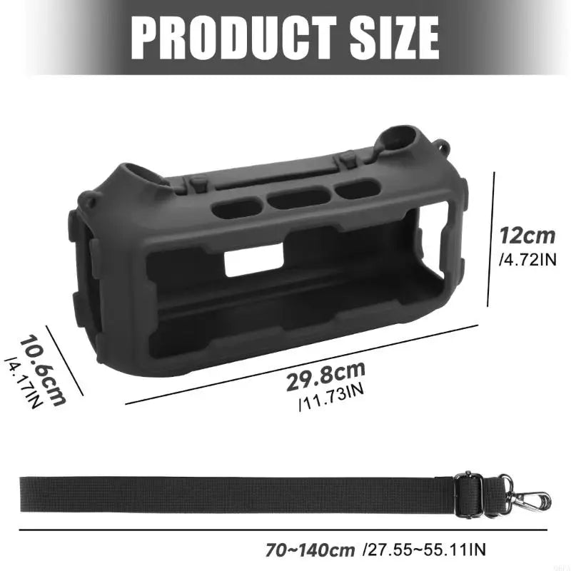 Q6PA Protective Silicone Case For Boom 2 Outdoor Speaker With Adjustable Shoulder Strap And Precise Cutout Black