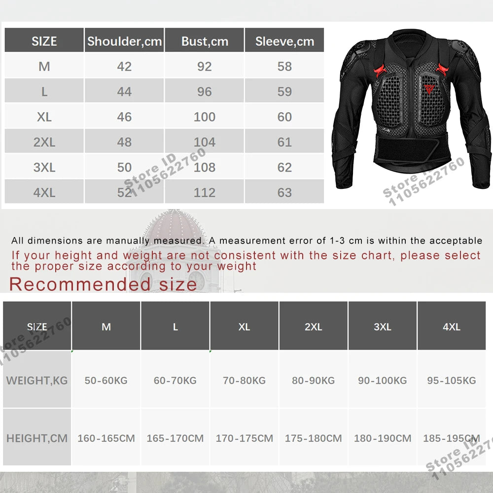 Motorcycle Jacket Body Armor for Motorbike Protection Breathable Abrasion-Resistant Impact Gear Moto Turtle Riding Jacket Pants