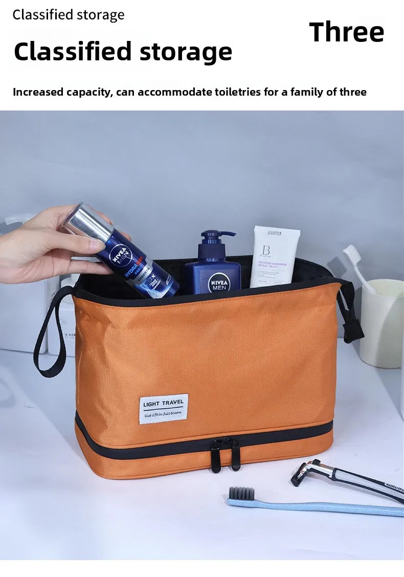 Dry and Wet Separation Men's Toiletry Bag Business Trip Portable Cosmetics Storage Bag High Value Cosmetic Bag