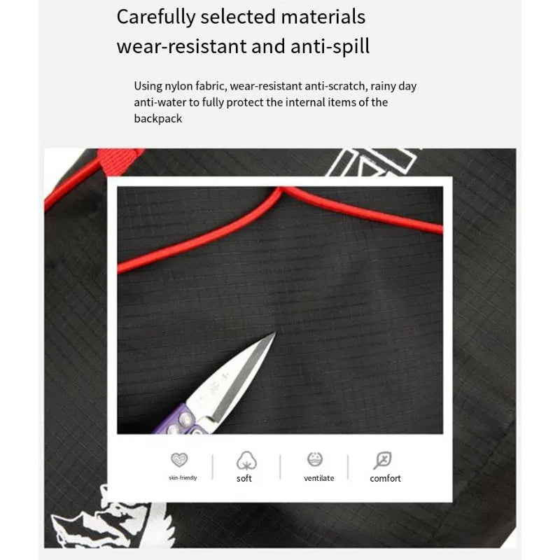 Multifunctional Outdoor Folding Backpack High Density Lightweight Waterproof Nylon Fabric Sports Bag for Camping Hiking Travel
