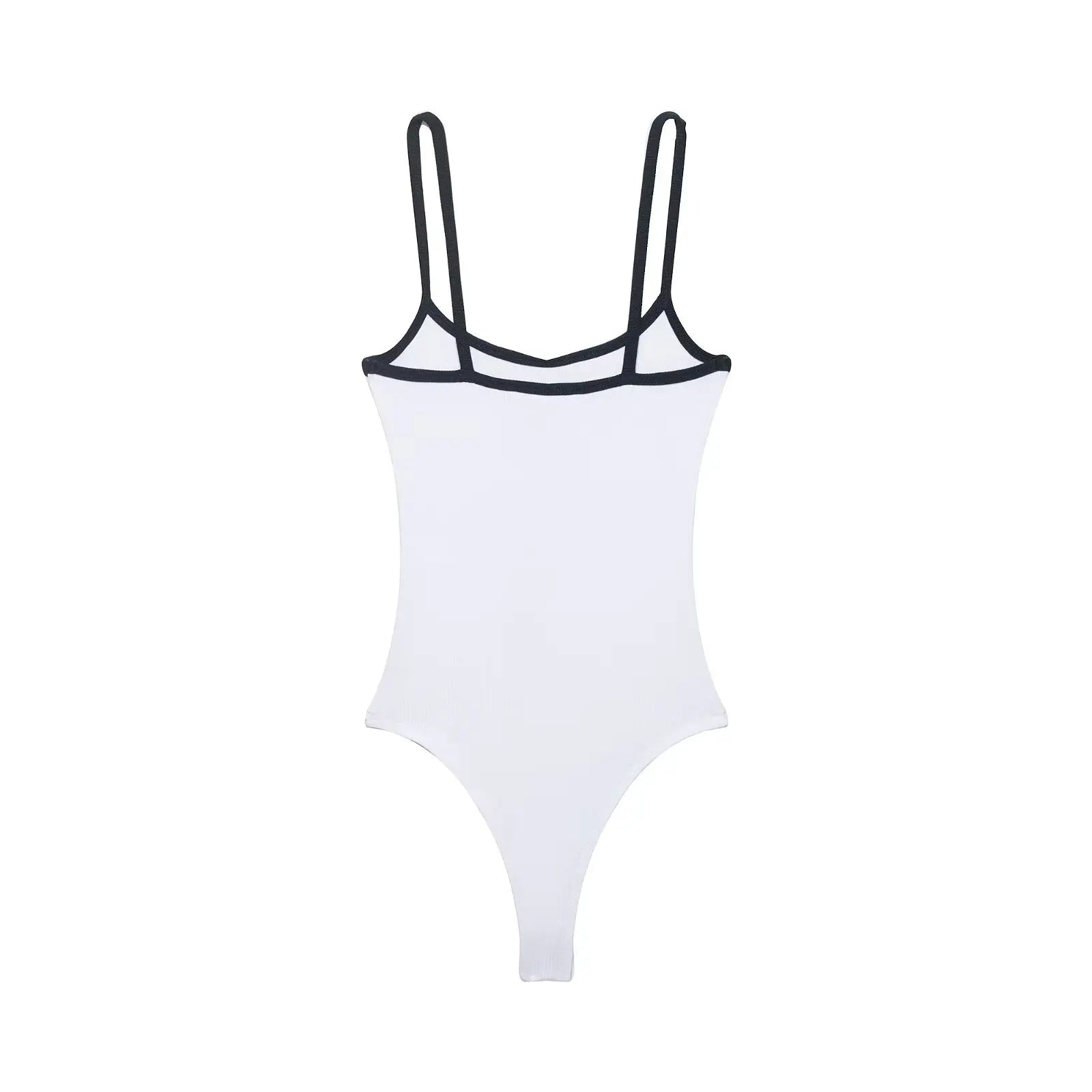 Women's Jumpsuit 2026 Summer New Cute Hot Girl Style Fashion Round Neck Color-Blocked Piping Straps Cotton Blend Fabric