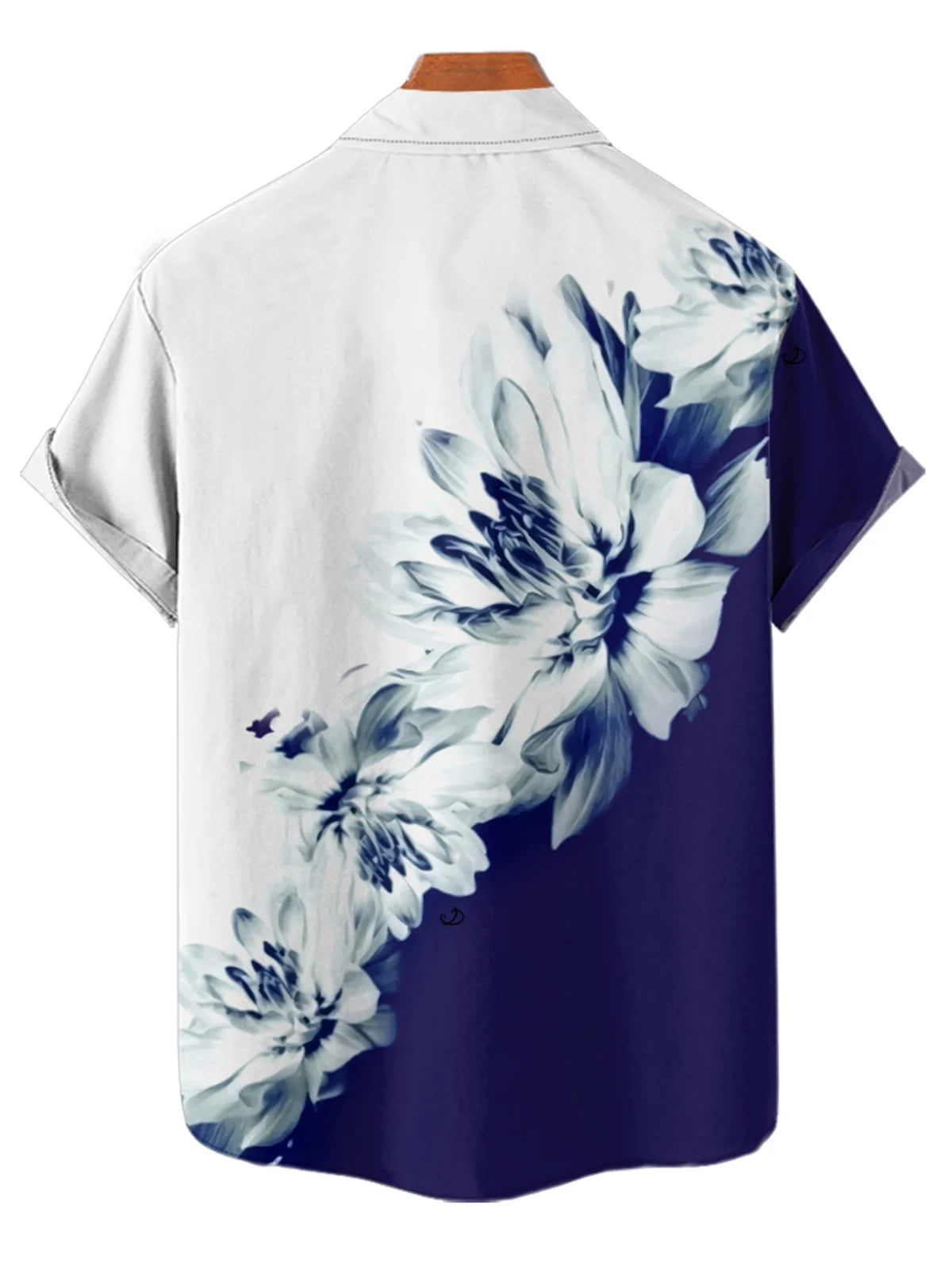 Dressfo Couple Outfits Hawaiian Vacation Color Clash Flower Pattern Printed Dress and Rolled Sleeve Shirt Couple's Set