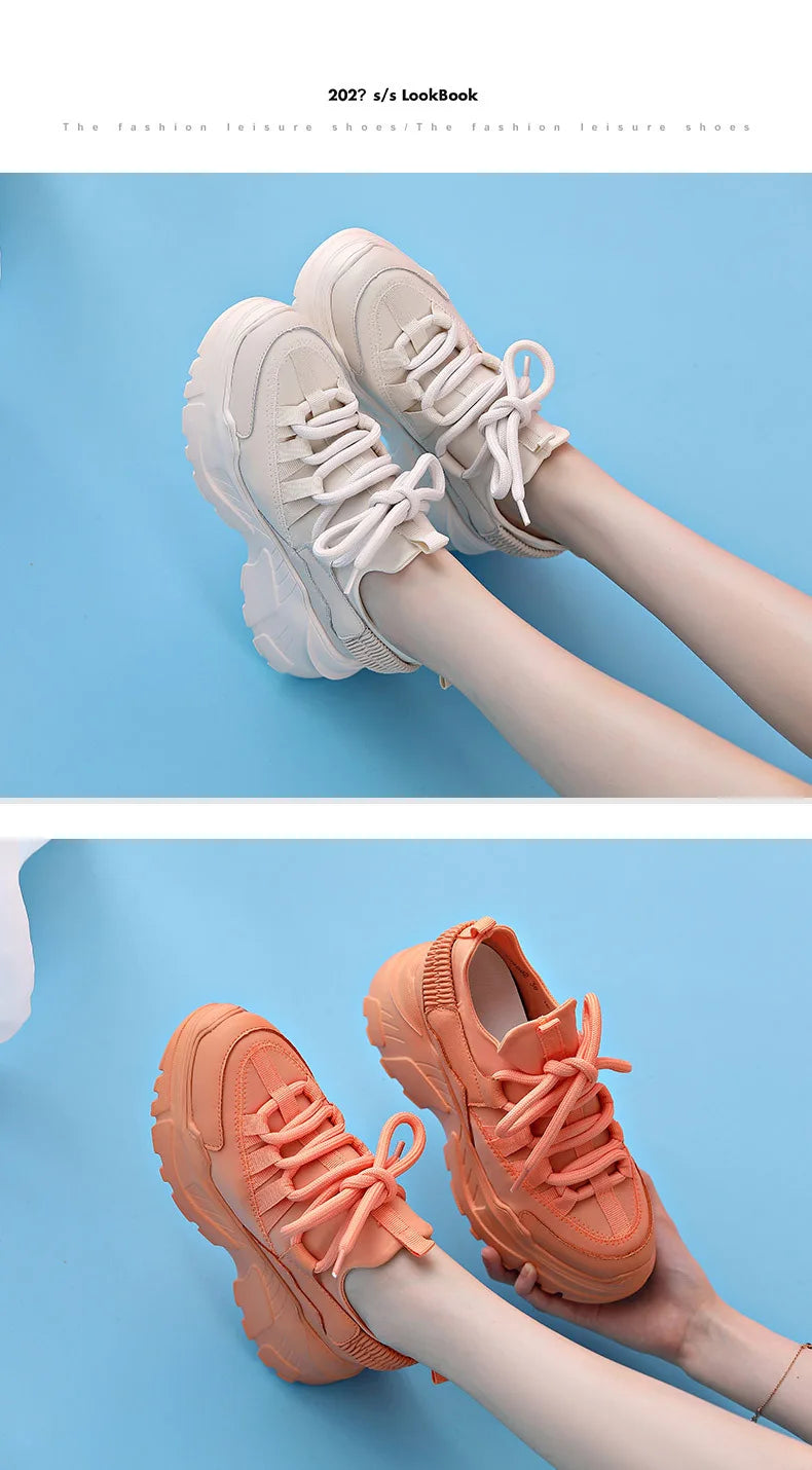 White Sneakers Women Sports Shoes for Women Inner Height Increasing Women's Shoes Winter Warmth Platform Shoes Zapatillas Mujer