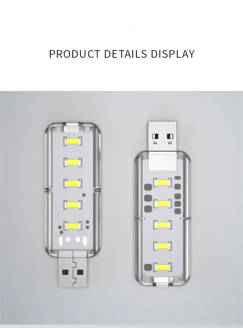 10LEDs USB Touch Dimming Night Light 5V Portable 3000K/6500K Bulb for Bedroom Study PC Laptop Mobile Power Bank Plug in Lighting