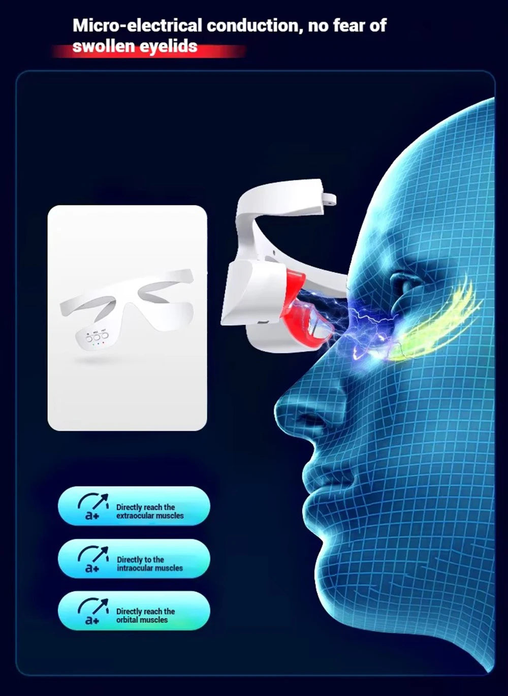 Smart Eye Massager 3D Red Light Eye Fatigue Dark Circles Relaxing Under-Eye Glasses Massage Beauty Machine