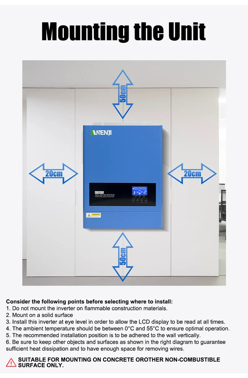 6.2KW Hybrid Solar Inverter 230V 48V Pure Sine Off Grid On Grid Inversor 120A MPPT Solar Charge Controller for PV Solar Panels