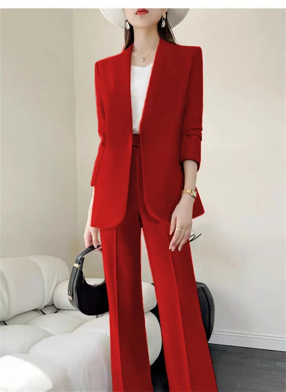 Fashion 2 Piece Sets Women Outfits Spring Autumn New in Korean Pants Sets Commuter Elegant Suit Coat 2 Piece Sets Women