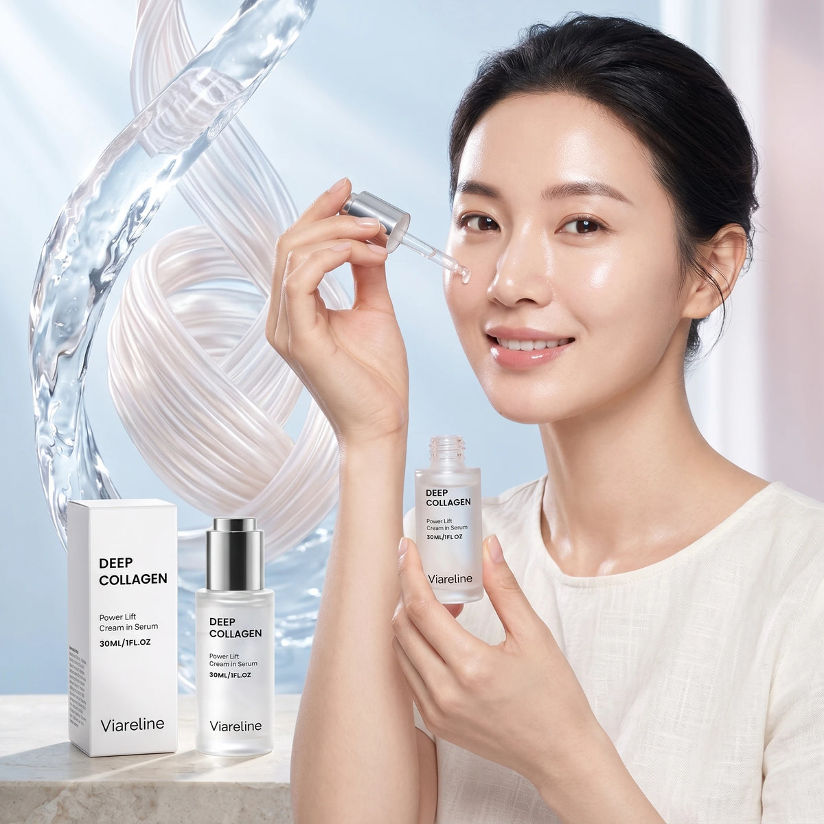 Viareline Lift Serum Cream Anti Wrinkles Fades Fine Lines Improve Sagging Brighten Skin Elasticity Boost Moisturizing Face Serum