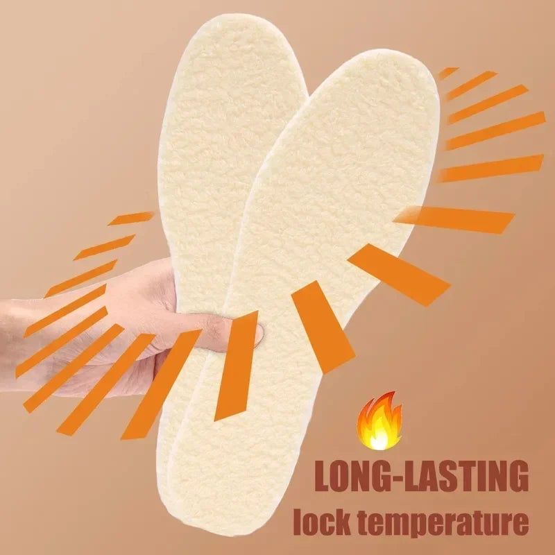 Natural lamb fleece insoles men women Winter keep warm insole soft wool thicken shoepad cashmere shoes insert thermal shoe pads