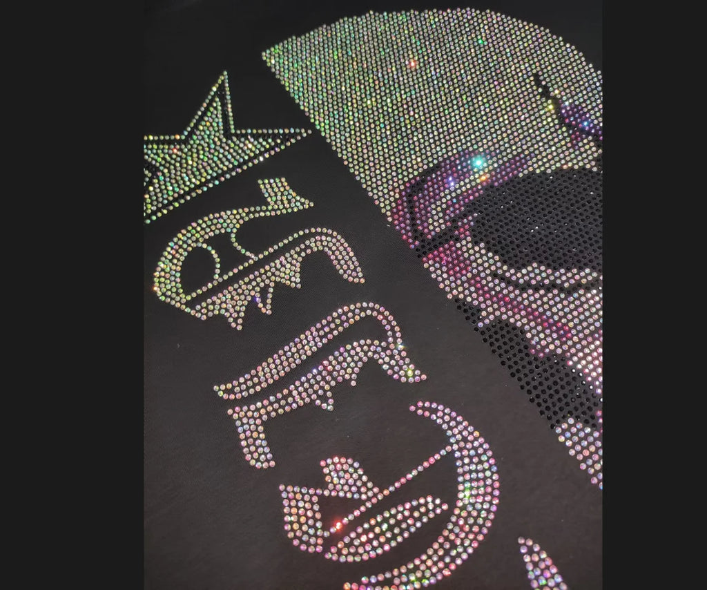2025 Summer New Luxury Men's Fashion Skull Design Rhinestones T-Shirt Pure Cotton Crew-Neck Casual High Quality