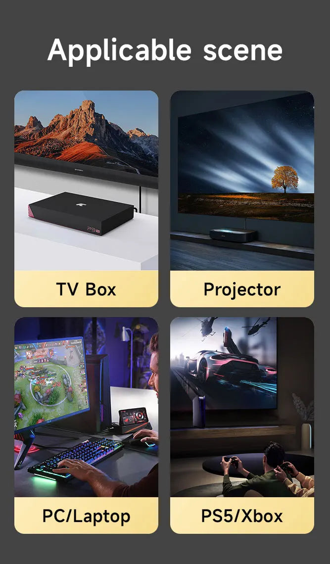 MOSHOU HDMI 2.1 Cable 8K 60Hz 4K 120Hz 48Gbps HDMI Splitter Cables EARC HDR10+ Video Cable HDMI2.1 for TV Box PS5