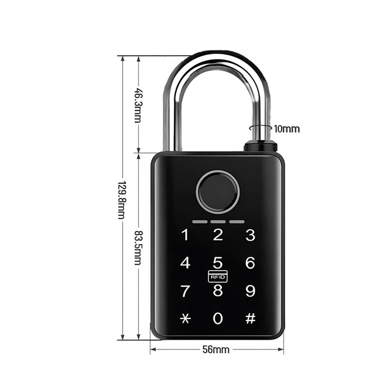 Tuya Smart Door Lock Fingerprint Padlock Password APP Card Key Unlock 7mm 10mm Smart Padlock Waterproof Electronic Lock