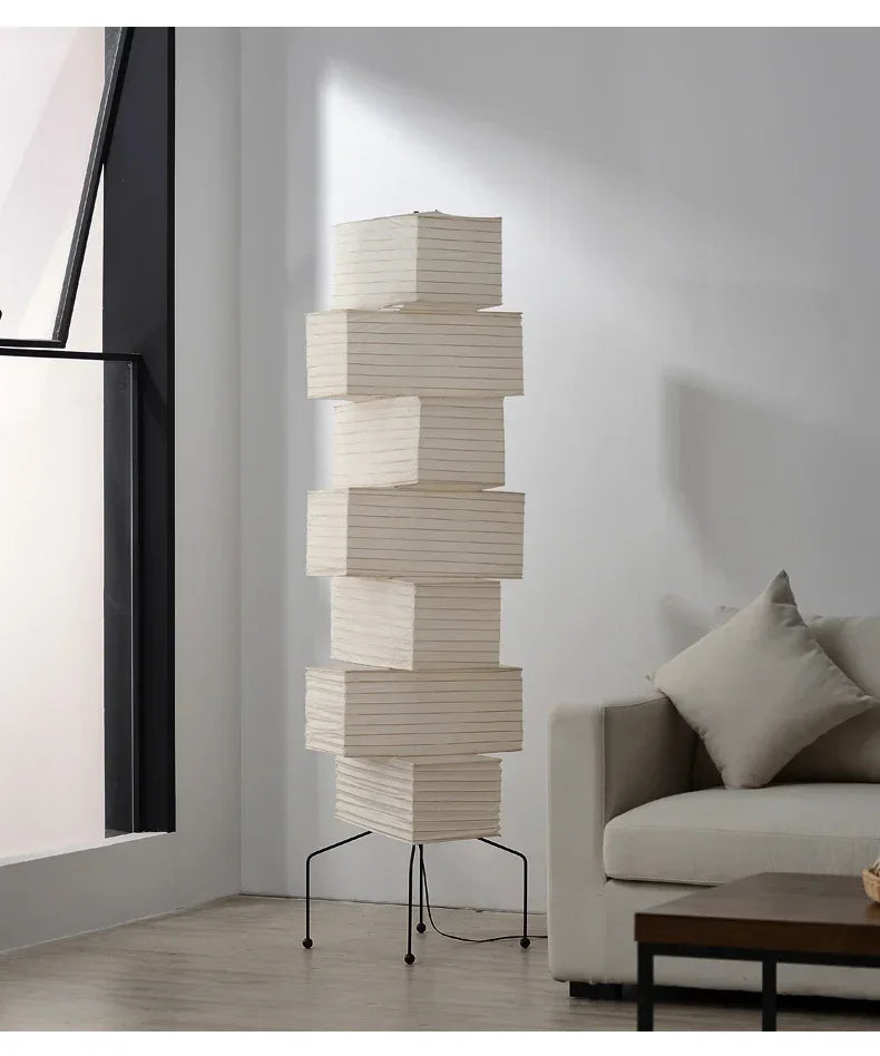 Akari Noguchi Lamp Yong Floor Lamp Japanese Designer LED Rice Paper Lantern Bedside Study Hotel Art Decor Standing Lamp