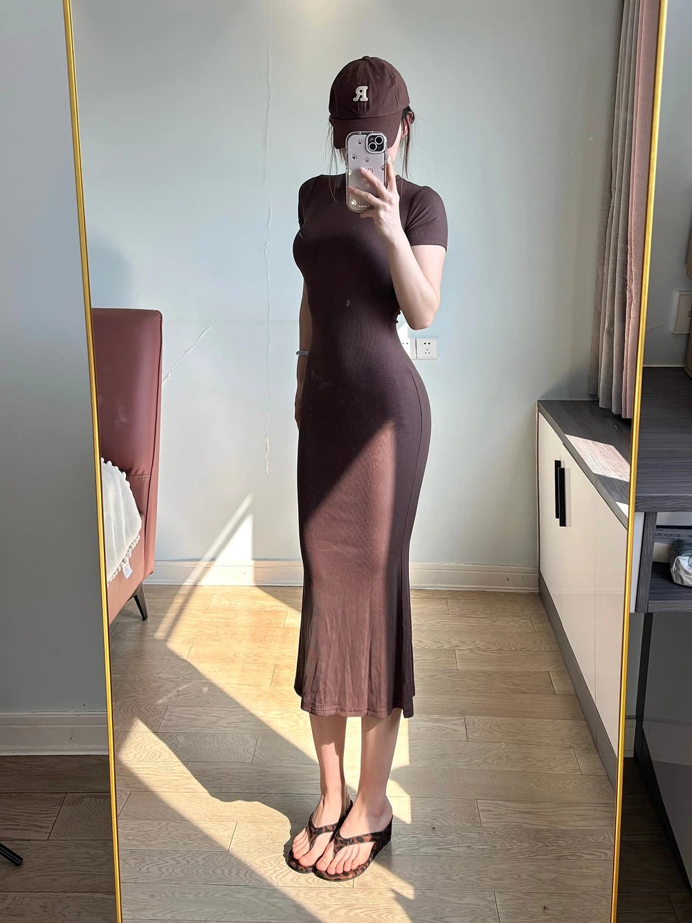 Solid color Short Sleeve Crewneck Sexy Summer High Strecth Dress for Women Pullover Bodycon Dresses