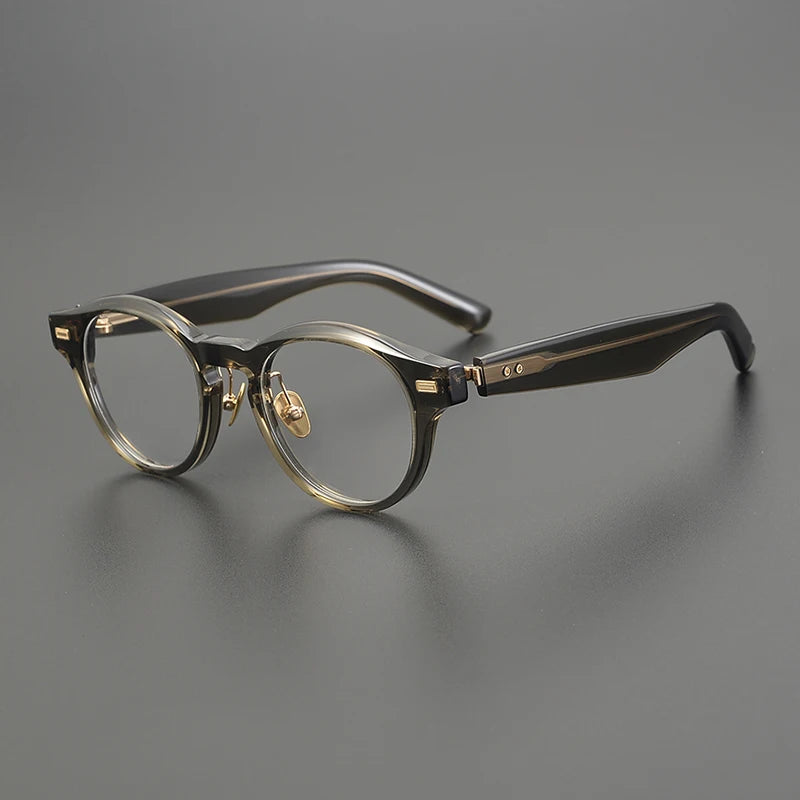 Classic Retro Round Glasses Frame Men Top Quality Acetate Trendy Eyeglasses for Women Handmade Vintage Thick Frame Eyewear