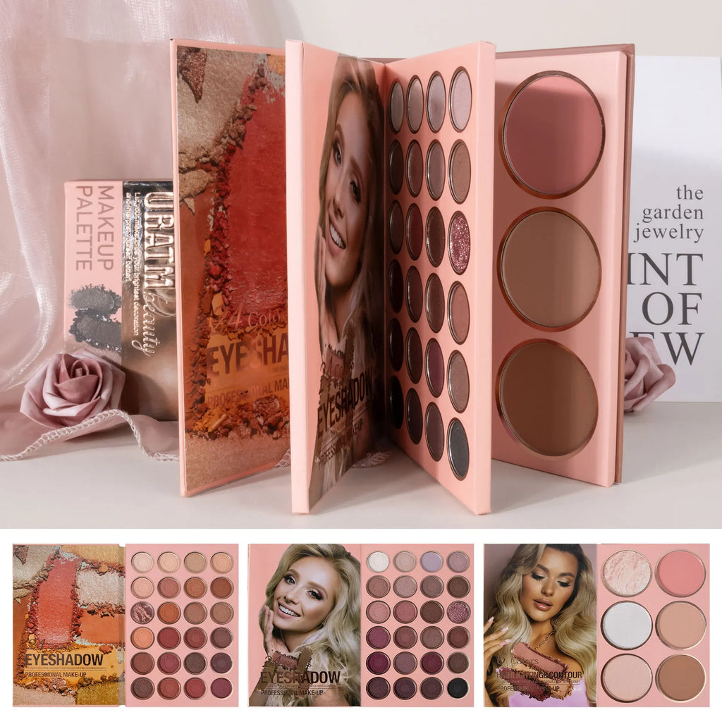 54-color Professional Makeup Palette Book Cosmetics Palette Matte Pearlescent Blush Highlight Contouring All-in-one Cosmetics