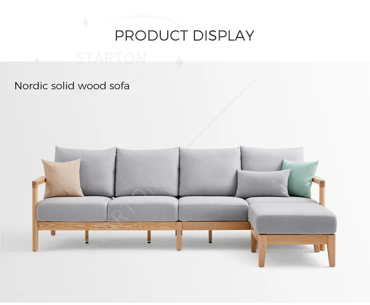 Wooden Sofa with Removable Cover Feature