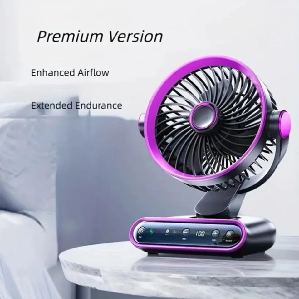 Air Circulation Fan Desktop Portable Rechargeable Fan AI Smart 100 Speed Stepless Quiet Brushless Motor Type-C Baby Sleep Wind