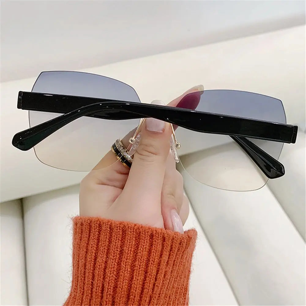 Vintage Rimless Sunglasses 2024 Women Gradient Sunglasses  Summer Shades Fashion UV400  Frameless Sun Glasses Ladies Eyeglasses