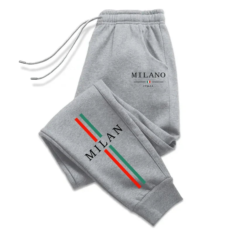 2026 Hot Sale Milan City Printed Jogger Pants Men Women Autumn Winter Casual High Quality Outdoor Running Sports Casual Pants