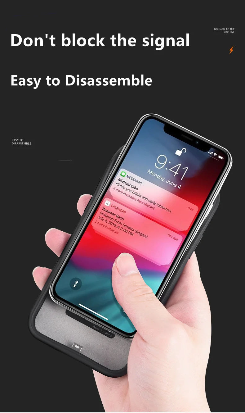 Xilecaly Battery Case For iPhone 15 Pro Max 13 14 Pro 12 Mini Power Bank Charging Power Case For iPhone XS Max XR 7 8 Plus SE2 3