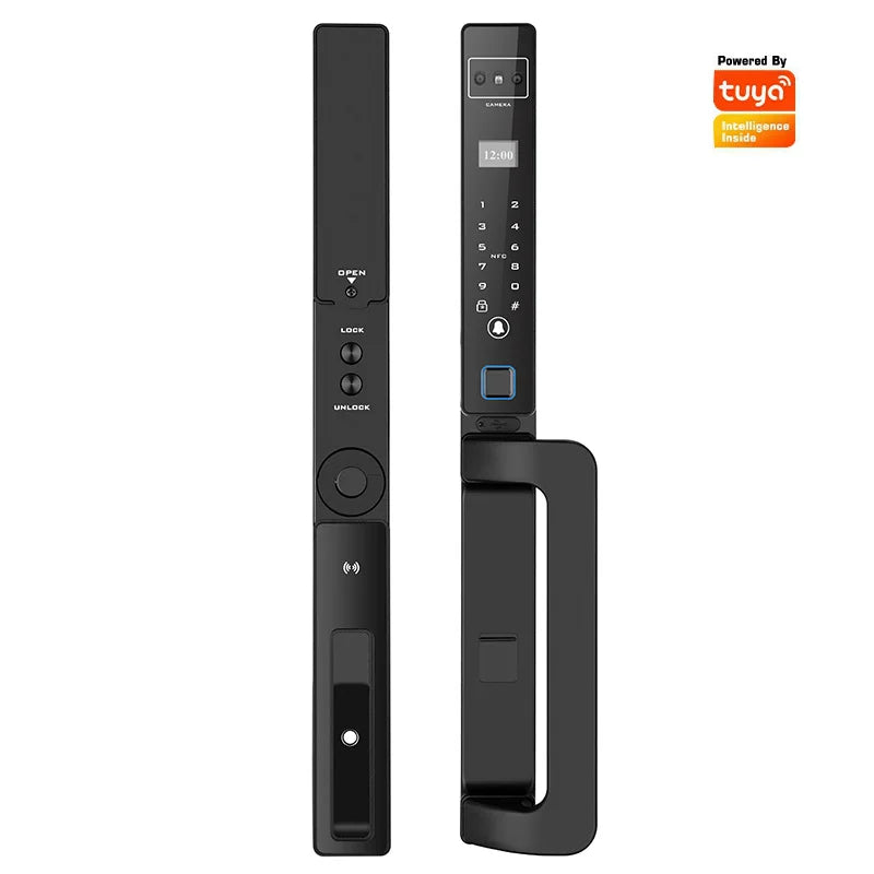 Automatic Password Fingerprint Facial Recognition Smart Lock Broken Bridge Aluminum Fingerprint Lock Sliding Door Password Lock