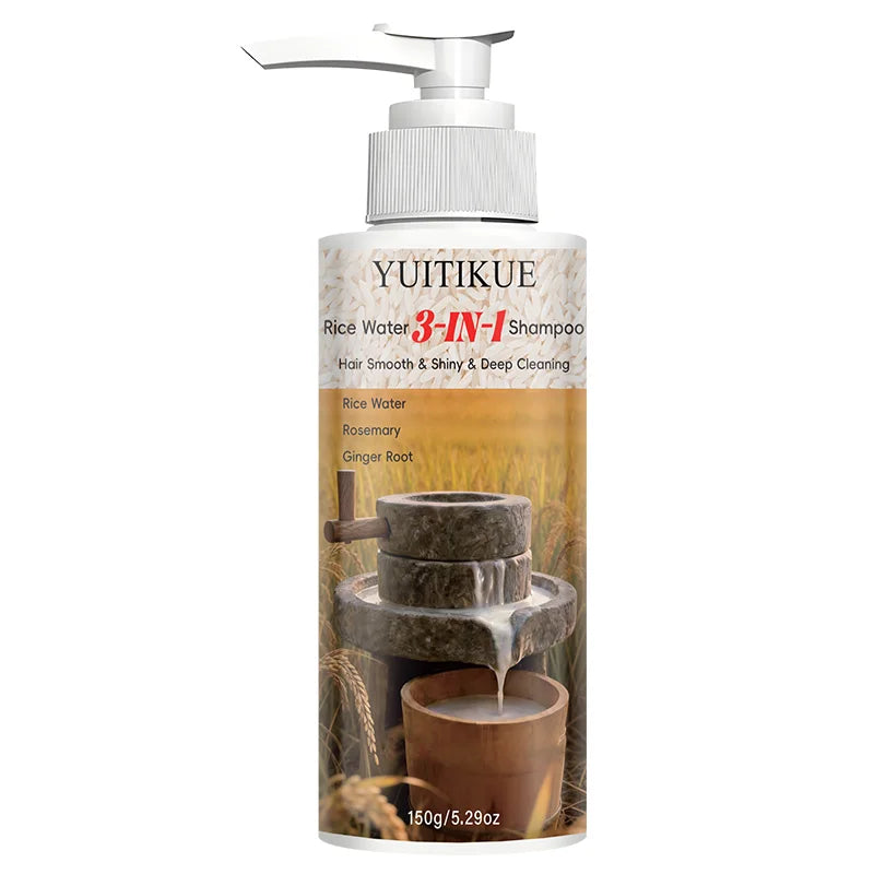 YUITIKUE Rice Water 3-in-1 Shampoo 150g - Deep Cleansing Shampoo for Smooth, Shiny & Healthy Hair