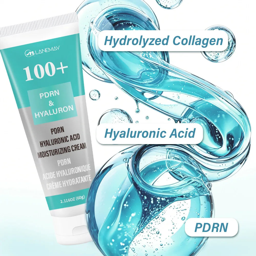 PDRN Hyaluronic Acid Cream 60g Hydrolyzed Collagen Deep Hydration Glow Skin Repair Non-Sticky Day Night Facial Moisturizer