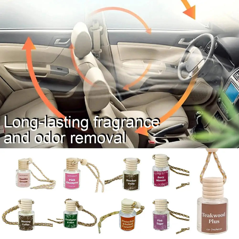 Car Hanging Perfumes Pendant Portable Hanging Aromas Men Present Women Hanging Air Freshener Bottle Car Glass Diffuser Frag J3C4