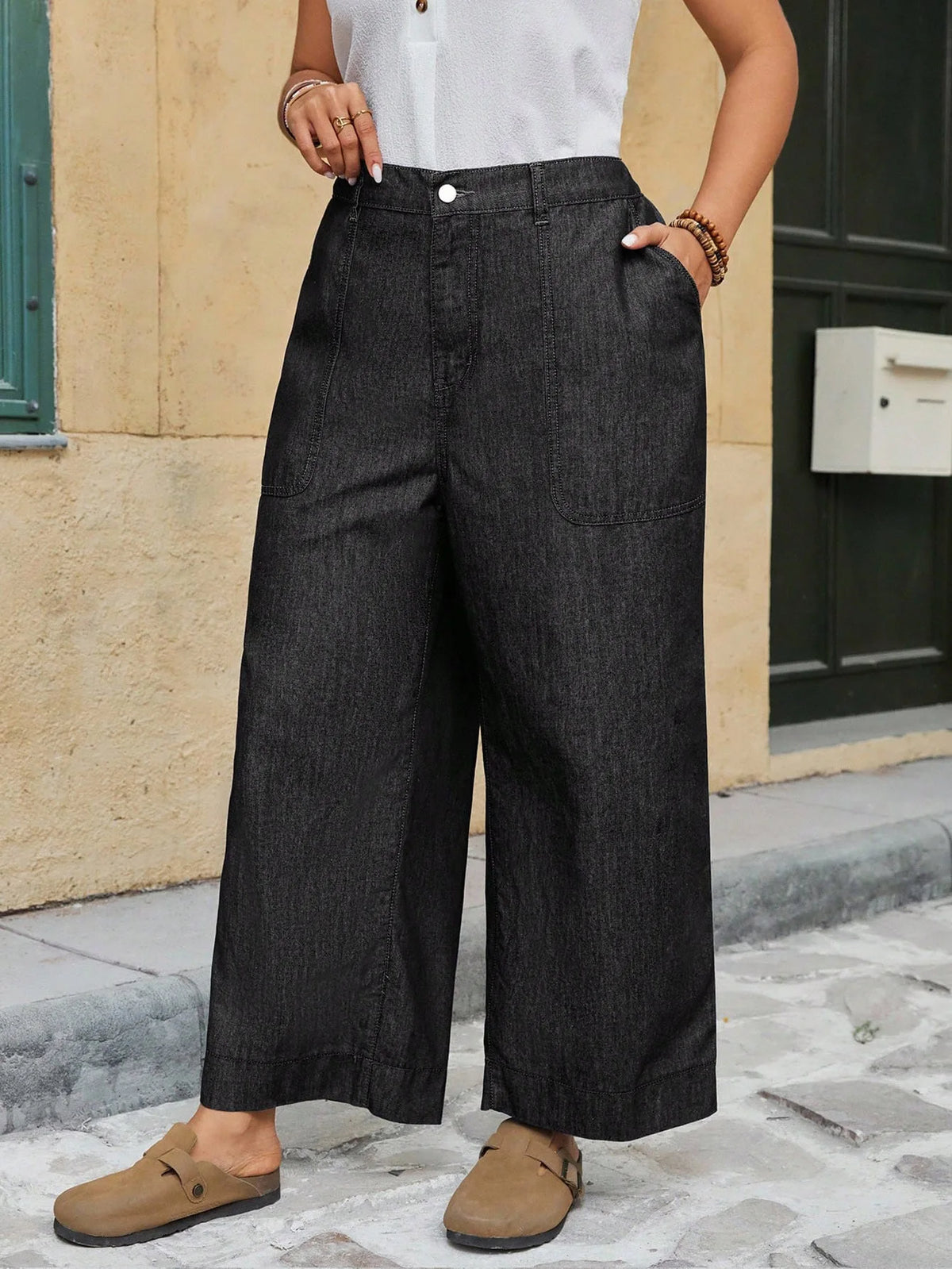 Denim Pant Women Jeans Vintage Wide Leg Long Pants High Waist Straight Trousers Y2k Streetwear Elegant Work Casual Loose 2026